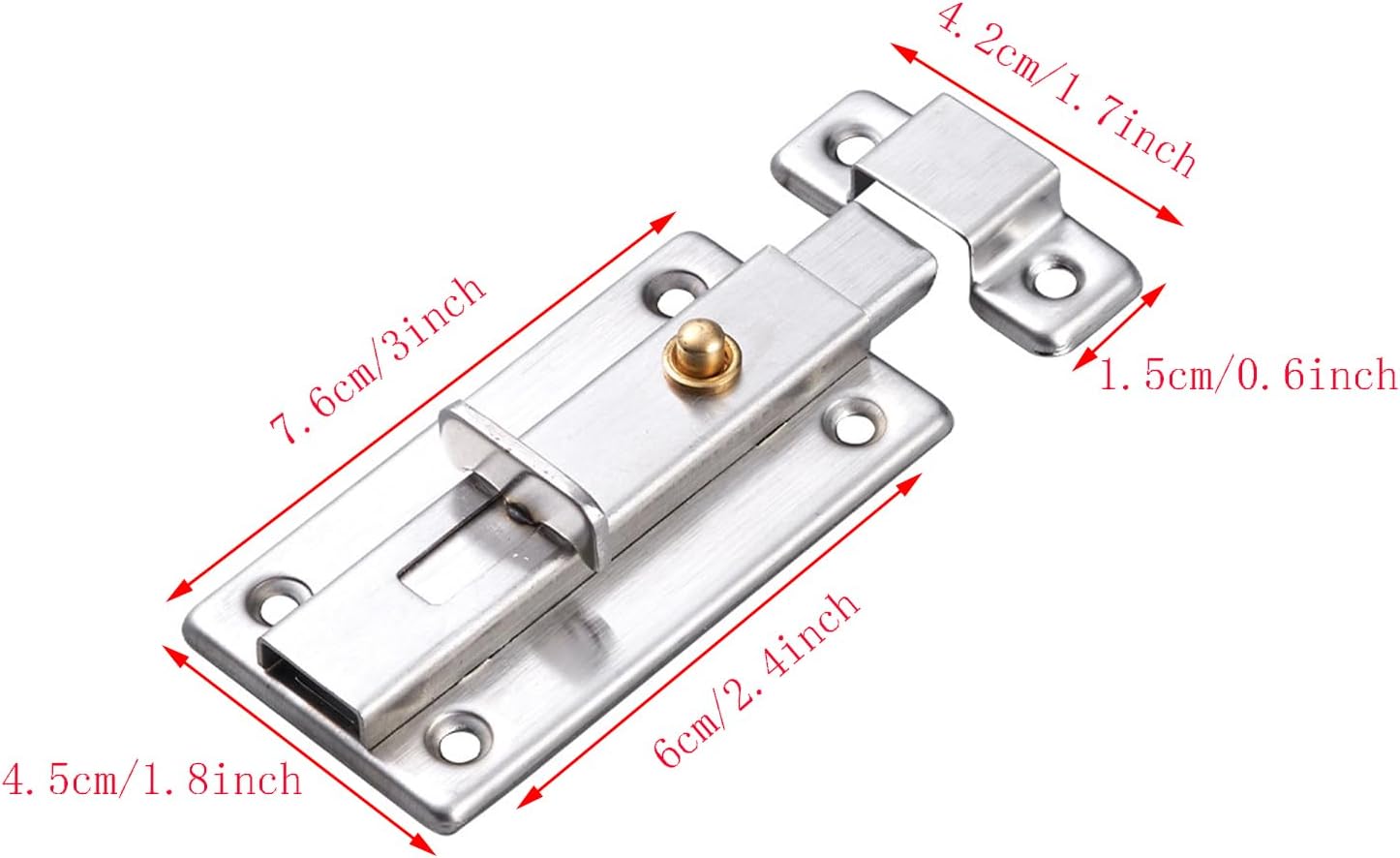 Pestillo automático de acero inoxidable con resorte para puerta y ventana, cierre deslizante con hebilla, cerradura deslizante de acero inoxidable,