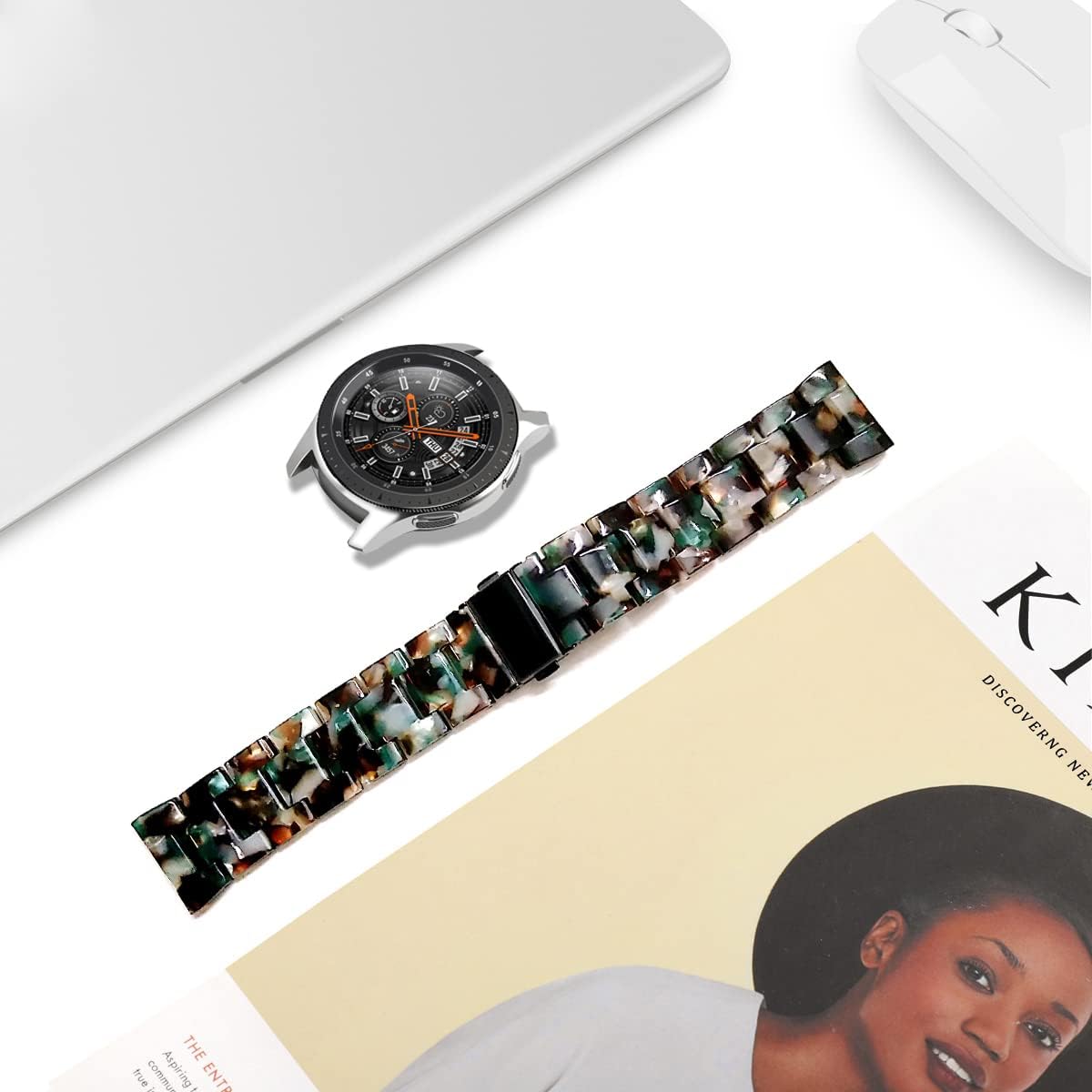 Correas compatibles con Galaxy Watch de 1.81 pulgadas  Galaxy 3 de 1.772 pulgadas (1.772 in), 0.86 pulgadas (0.866 in), correa de resina colorida de