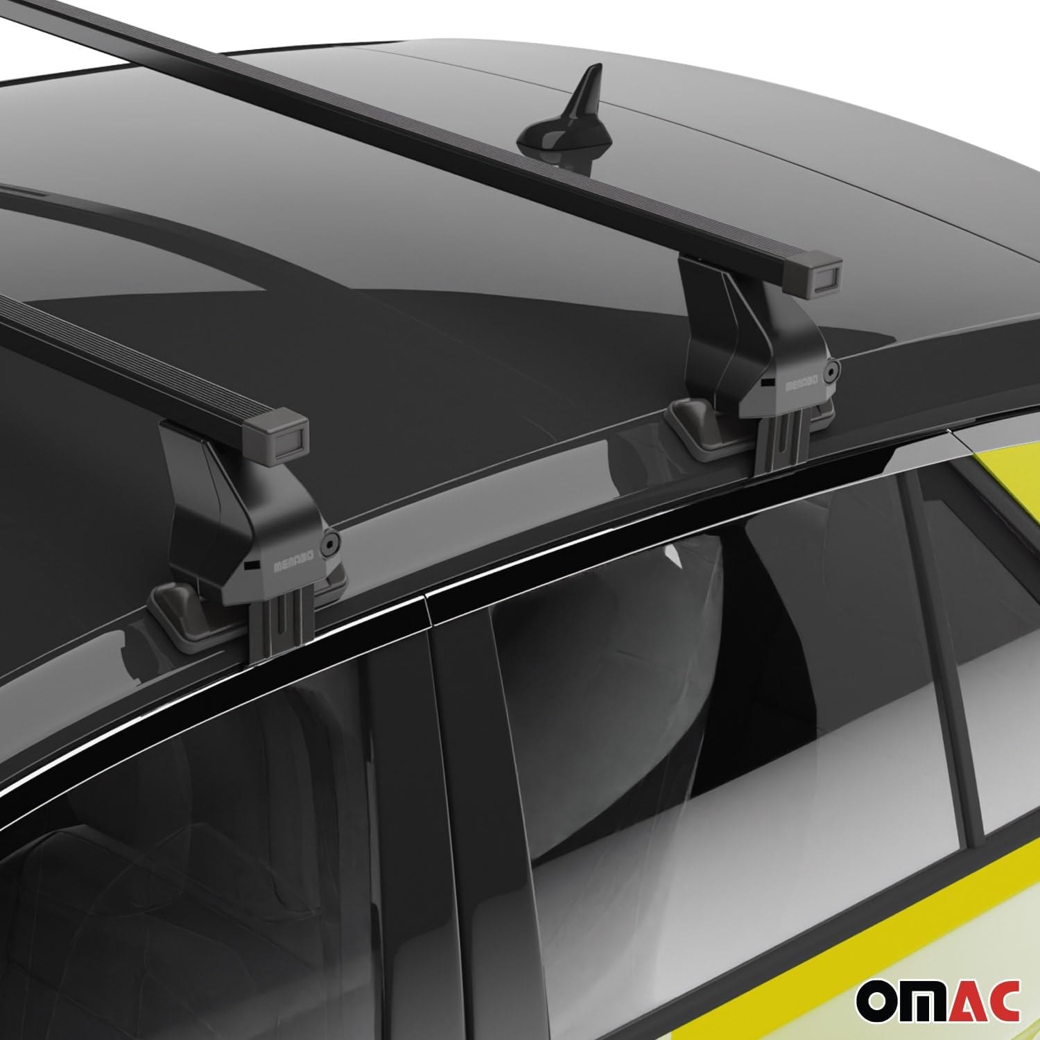 OMAC Juego de barras transversales de techo liso para Mazda CX-30 2020 a 2023, portaequipajes, 110 libras, aluminio, 2 piezas, negro