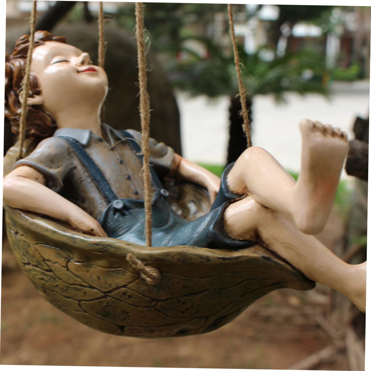 1 hamaca colgante de jardín al aire libre, decoración de casa para el hogar, figuras de hadas, estatua de hada de jardín, adornos de resina, árbol