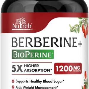 Suplemento de berberina de 1200 mg  5 veces mayor absorción  Ultra puro 98% Berberina HCL  Control de peso saludable, apoyo inmunológico  Sin OMG, Suplemento de berberina de 1200 mg  5 veces mayor absorción  Ultra puro 98% Berberina HCL  Control de peso saludable, apoyo inmunológico  Sin OMG,