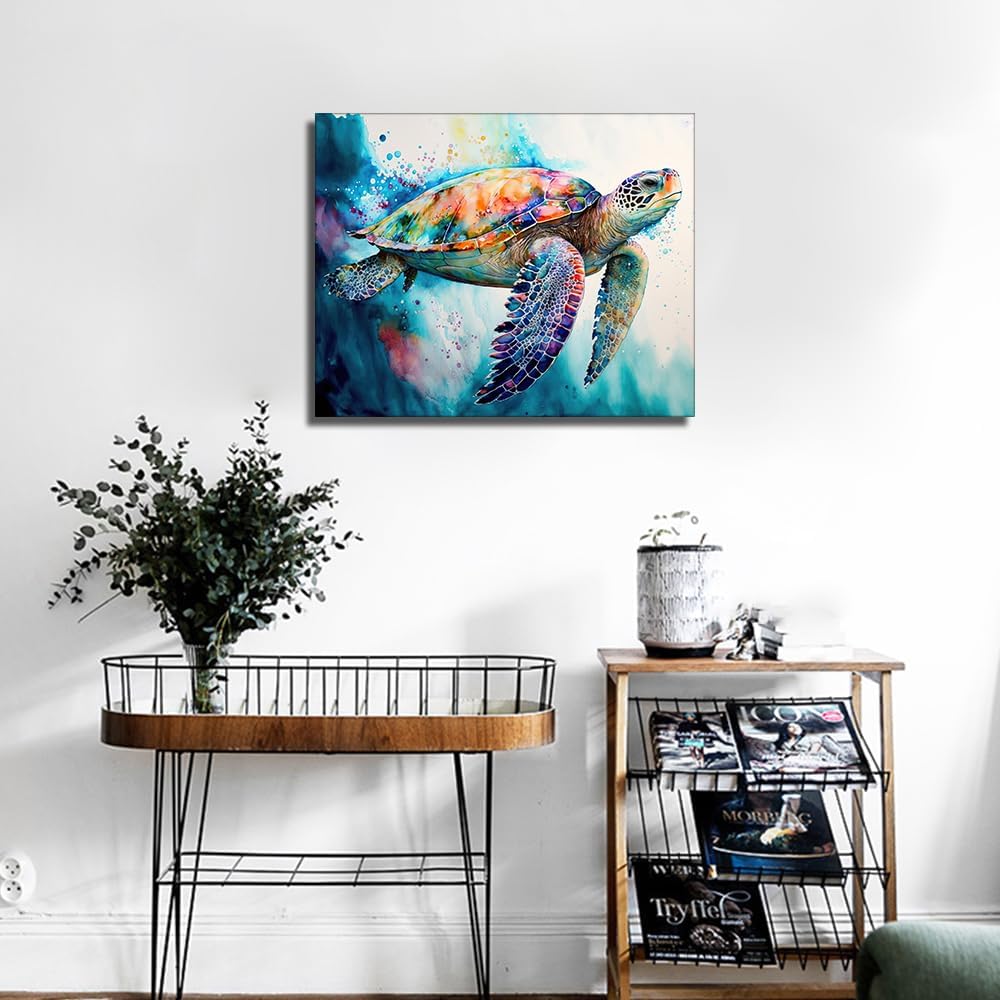 Pintura por números, tortuga marina para adultos, kits de pintura por números sobre lienzo, animales, pintura al óleo a mano con pinceles y