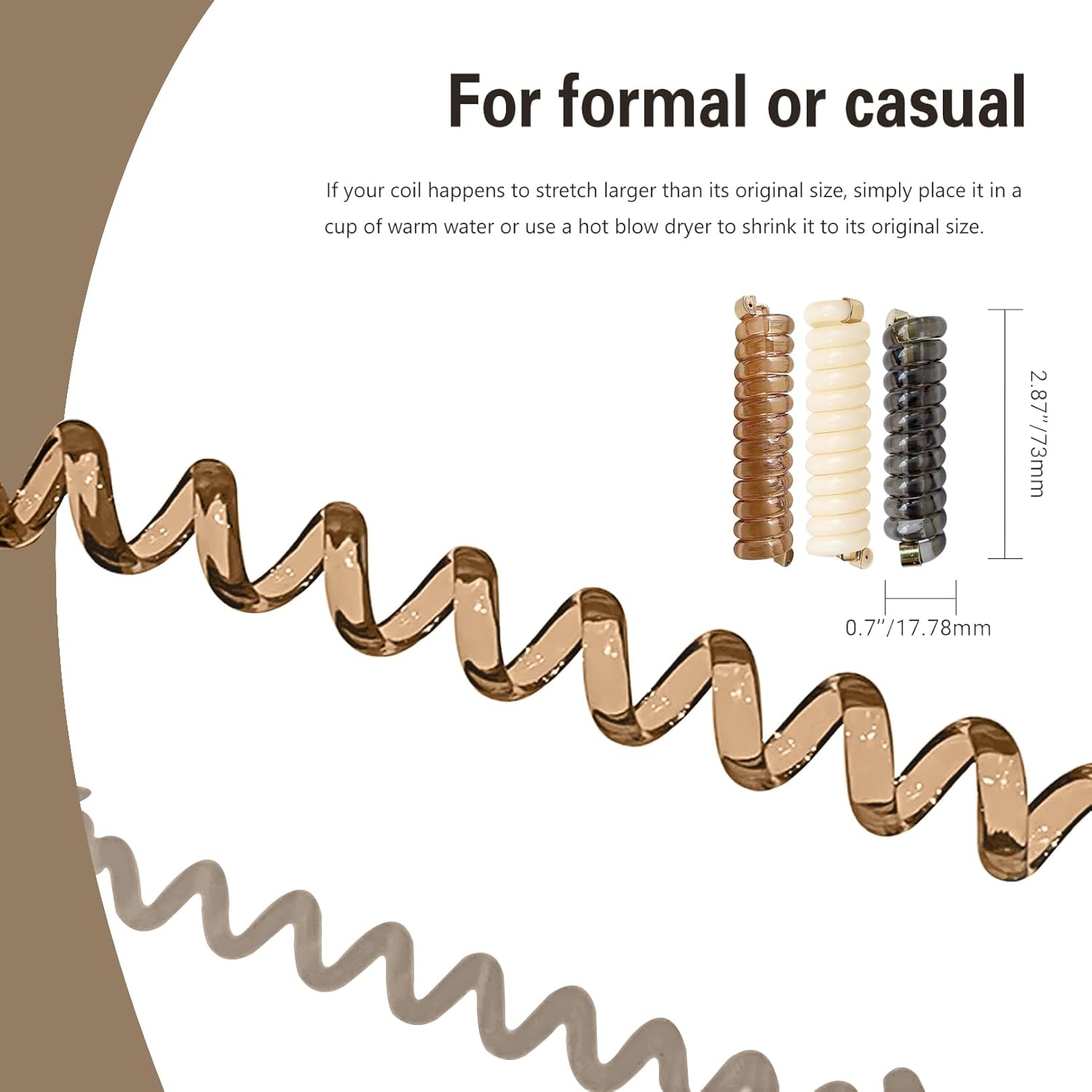 Banda de pelo en espiral trenzada, elegante cable de teléfono, bobinas para el cabello, sin arrugas, soportes para cola de caballo para mujeres y