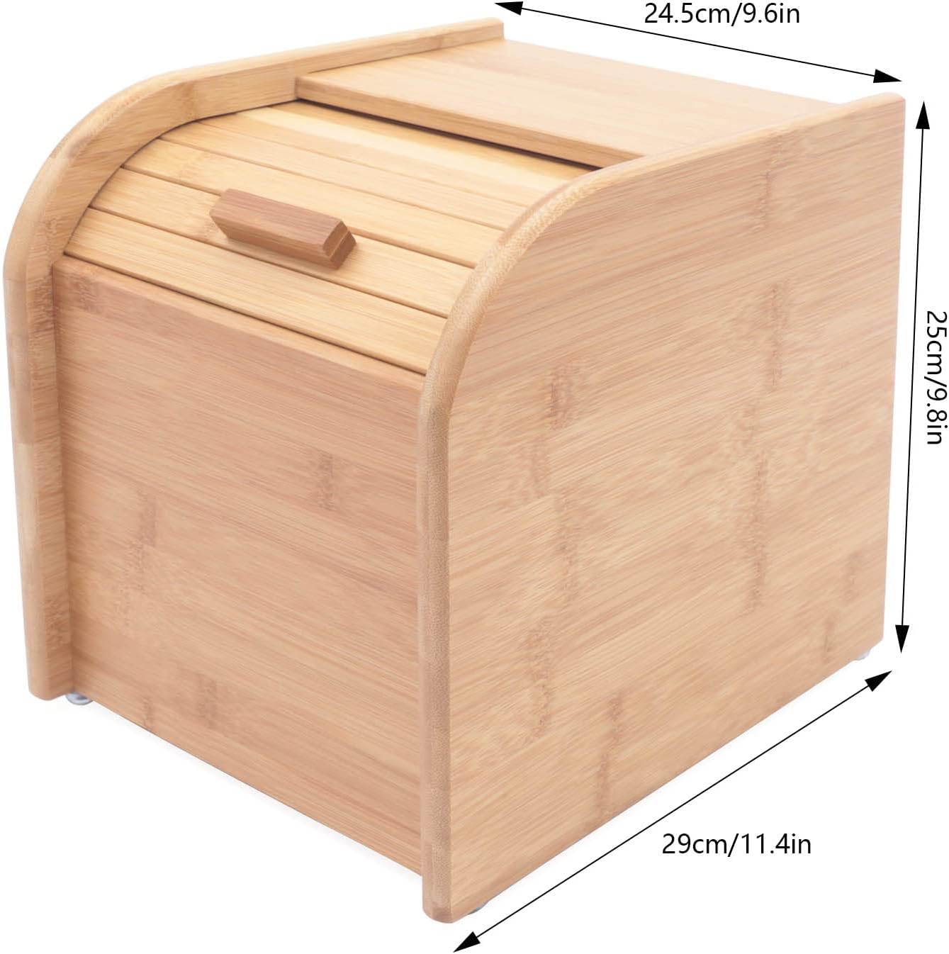 Contenedor de madera para almacenamiento de arroz con taza medidora, caja de almacenamiento en seco para cereales de harina, capacidad de 11 libras
