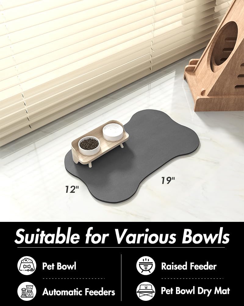 Tapete de alimentación para mascotas  Tapete absorbente para perros y gatos para alimentos y agua  Sin manchas  Secado rápido  Accesorios para