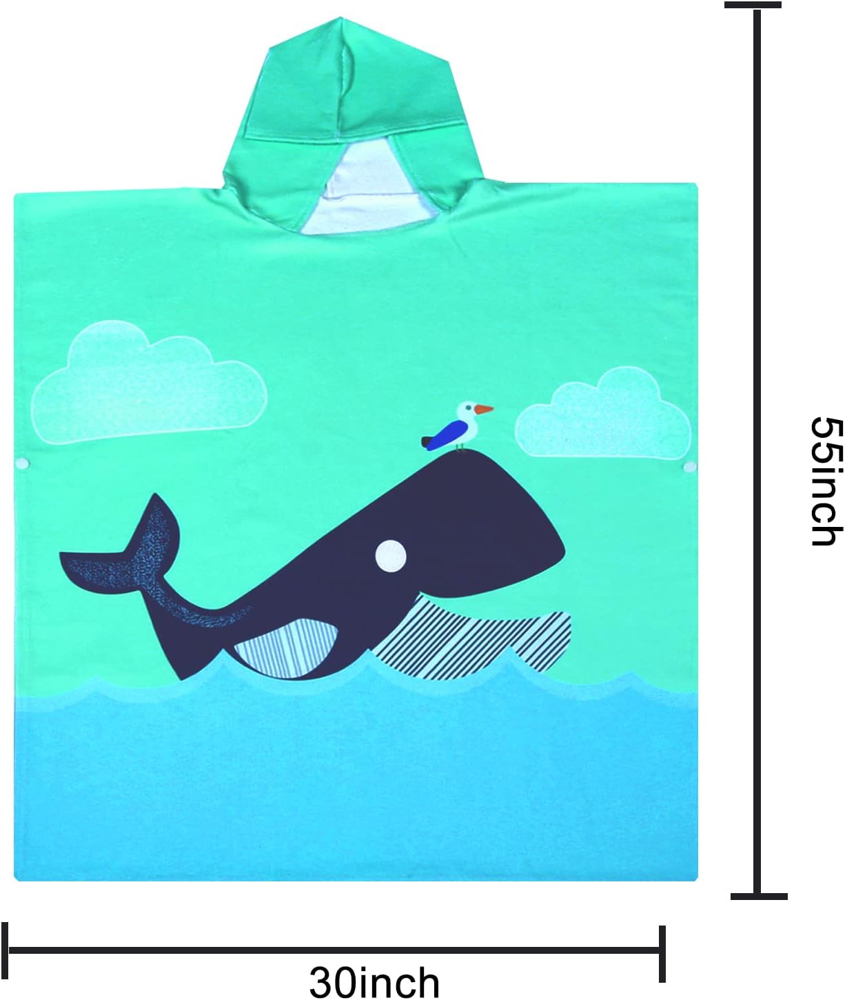 Toallas de playa para niños con capucha, toallas de baño para niños, lindo poncho de tiburón de dibujos animados, toalla de microfibra con capucha,