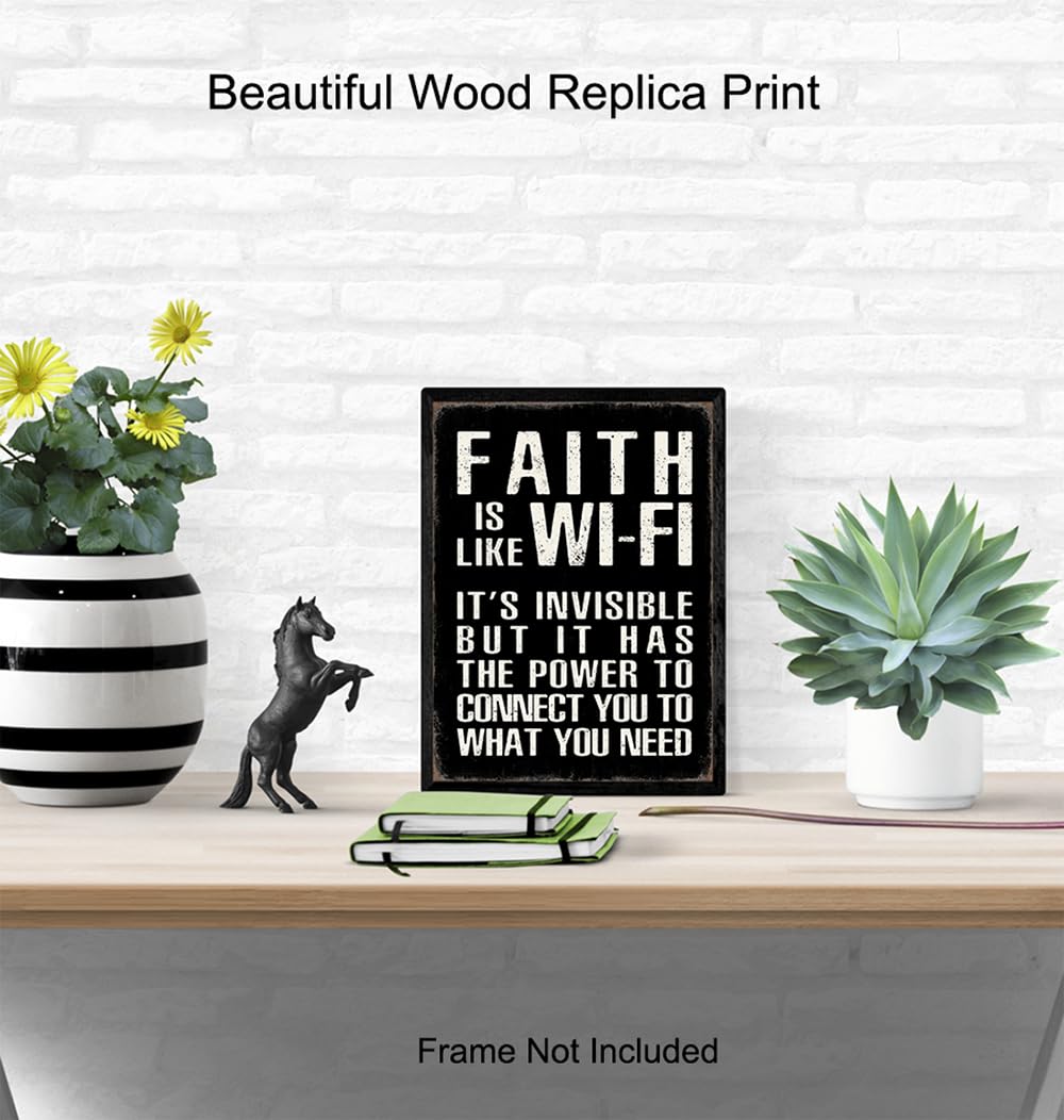 Religious Home Decor LARGE 11×14 – Inspiration Bible Verse Artwork – Religious Wall Decor for Men – Motivation Quotes – positive affirmation – Faith