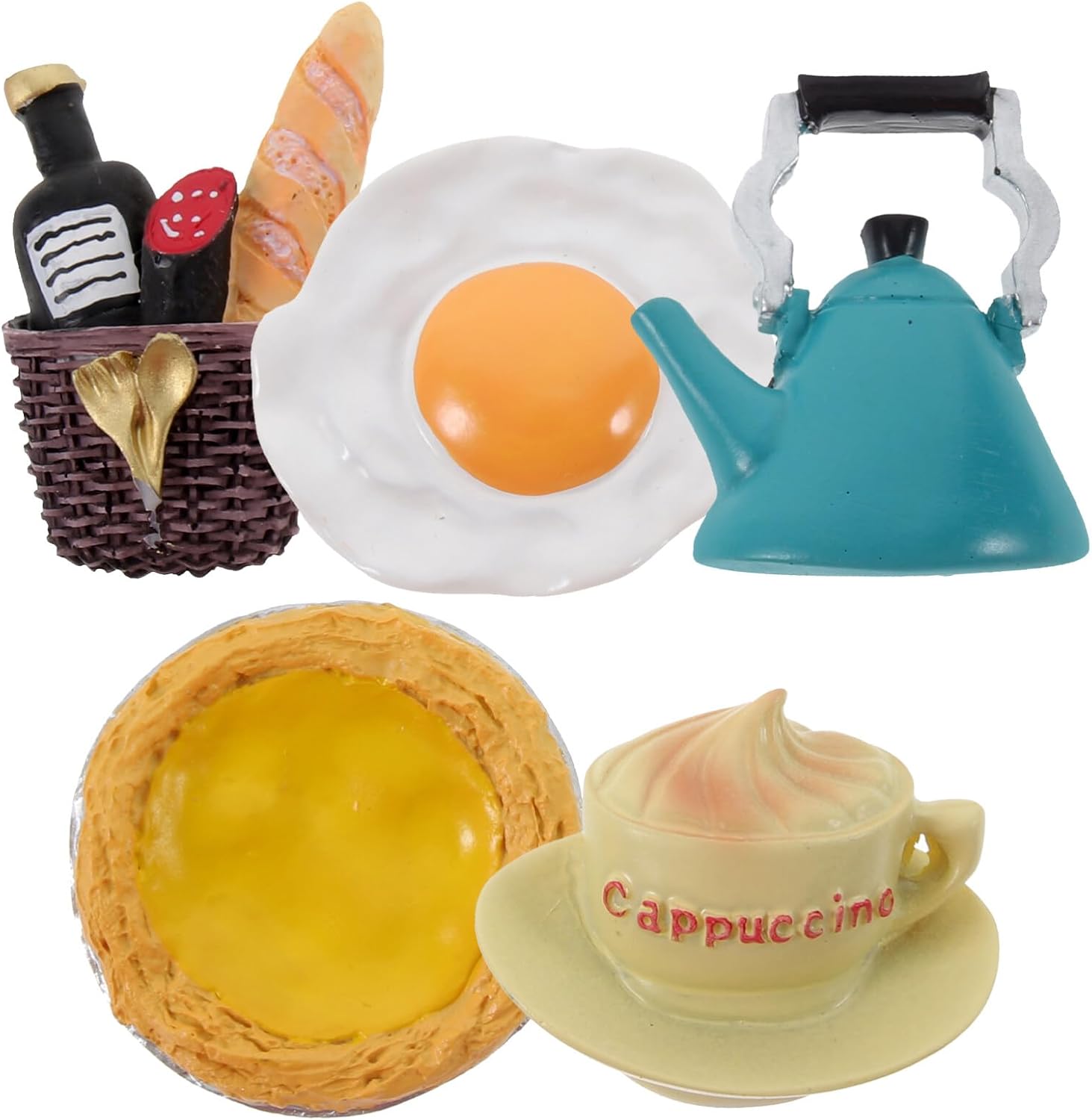 5 imanes para refrigerador de alimentos de resina 3D lindos imanes de nevera de alimentos para nevera, pan y tarta de nevera, imanes en forma de