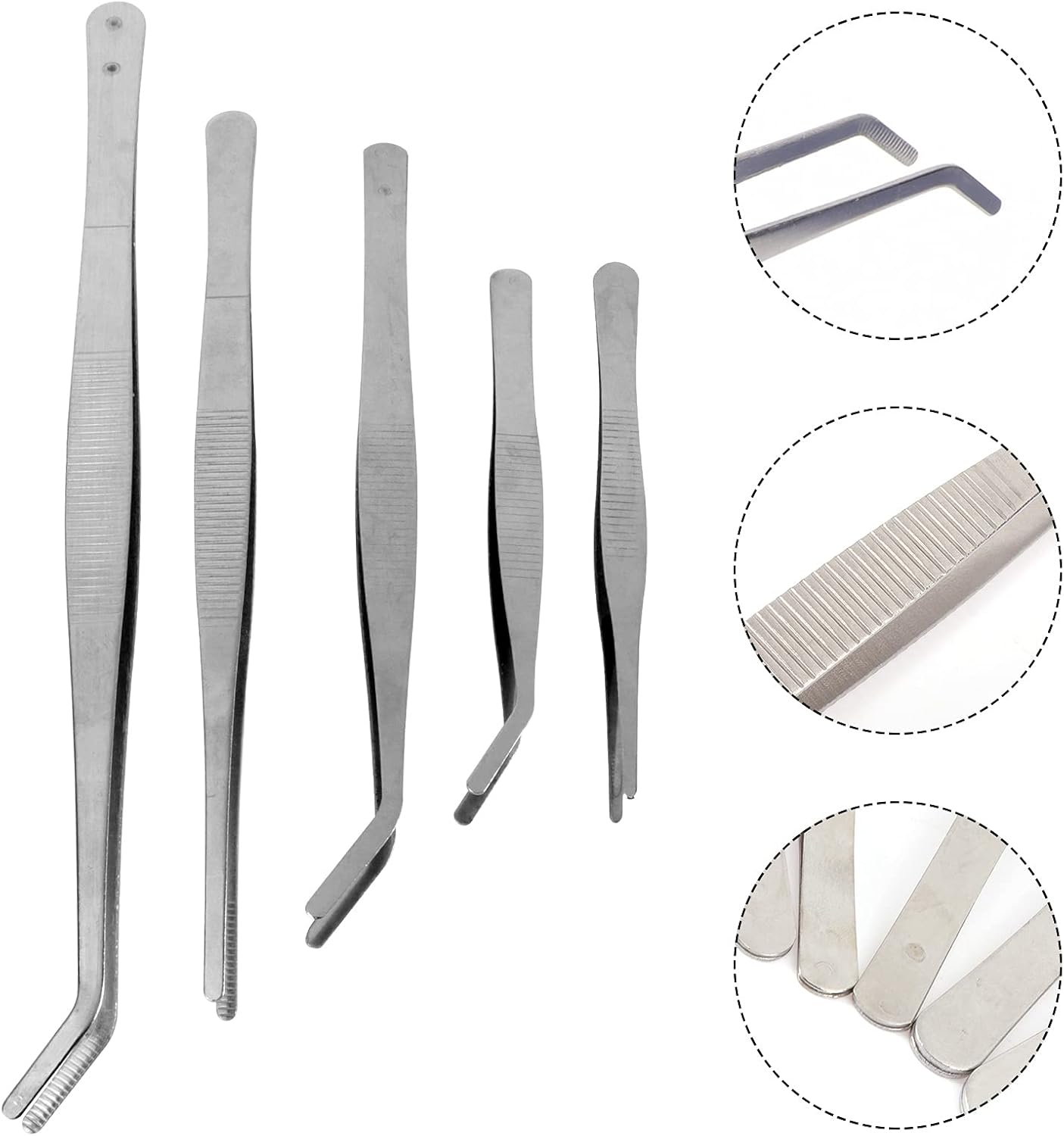 FOMIYES Juego de herramientas de bonsái de 5 piezas de pinzas de jardinería, kit de biselado, mini plantas suculentas, sellos, herramientas de