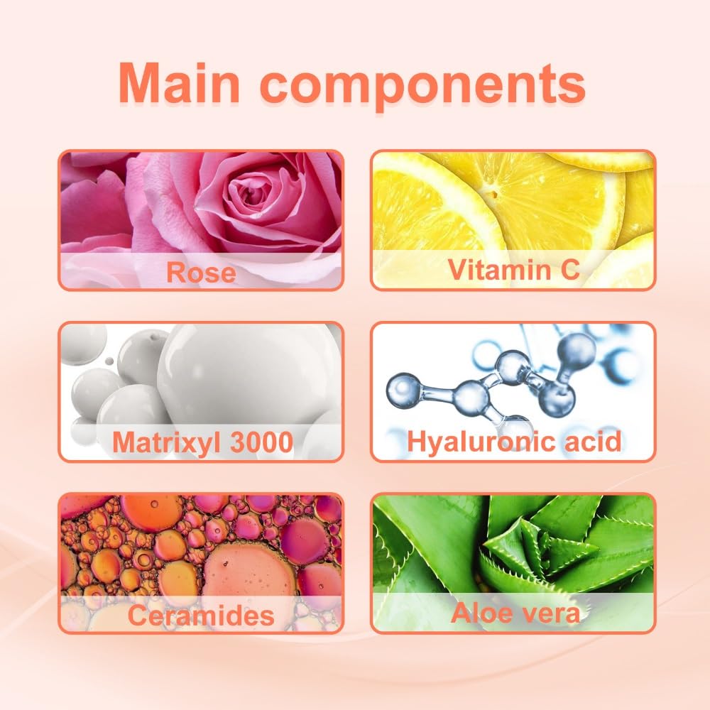 Suero antienvejecimiento de rosas, aceite facial de escualano a base de plantas, aceite facial para iluminar, hidratar, reafirmar y revelar una piel