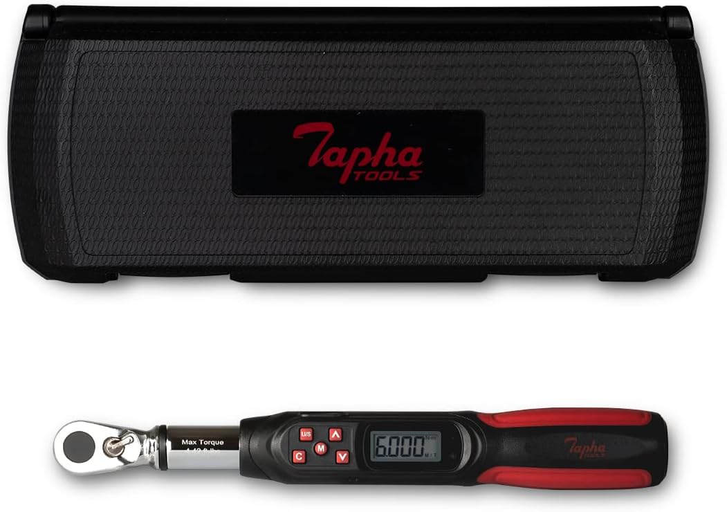 Tapha Tools – Mini llave dinamométrica digital de cabeza de broca, adaptador de unidad de 14 pulgadas, 0.221-4.424 ft-lbs (0.3 6 N-m) Rango 2% de