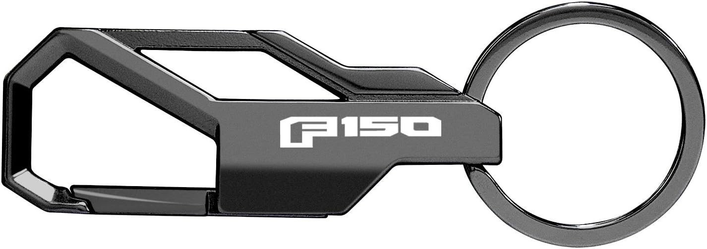 Compatible con Ford F-150 2015 a 2022 Gunmetal Negro Mosquetón Estilo Mosquetón Metal Llavero