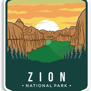 Zion National Park – Calcomanía para computadora portátil de 4 x 5.5 pulgadas (color) Zion National Park – Calcomanía para computadora portátil de 4 x 5.5 pulgadas (color)