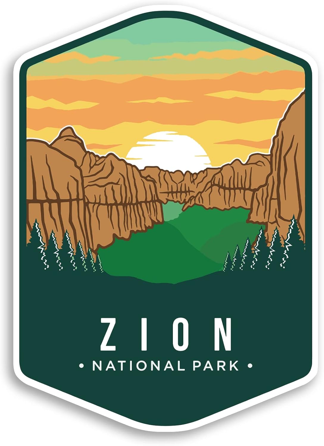 Zion National Park – Calcomanía para computadora portátil de 4 x 5.5 pulgadas (color)