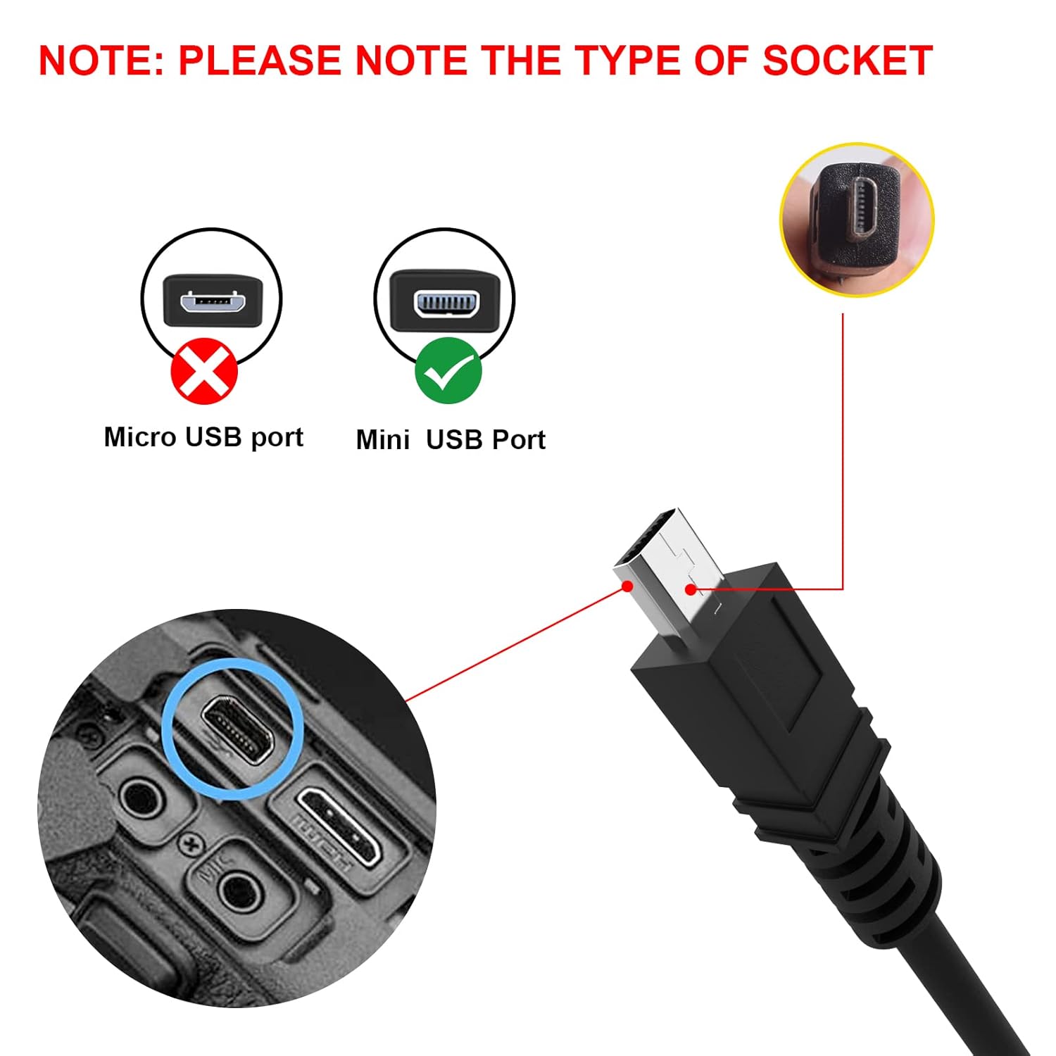 Alitutumao Cable de transferencia de cámara USB UC-E6 UC-E23 UC-E17 compatible con Nikon Coolpix D750, D3300, D5500, D5300, D7100, D7200, Fujifilm
