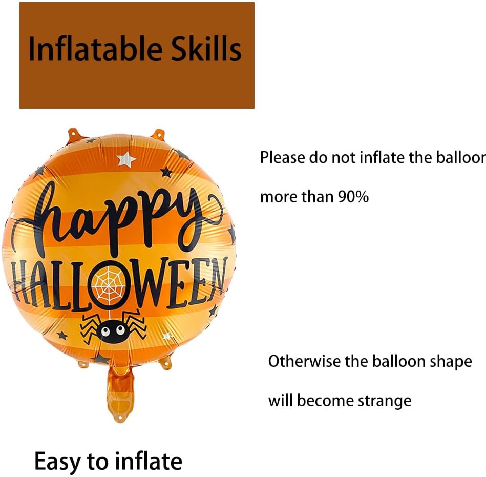 Globos de fuente de Halloween, globos de papel de aluminio de Halloween para suministros de fiesta temática de Halloween, decoraciones de fiesta de