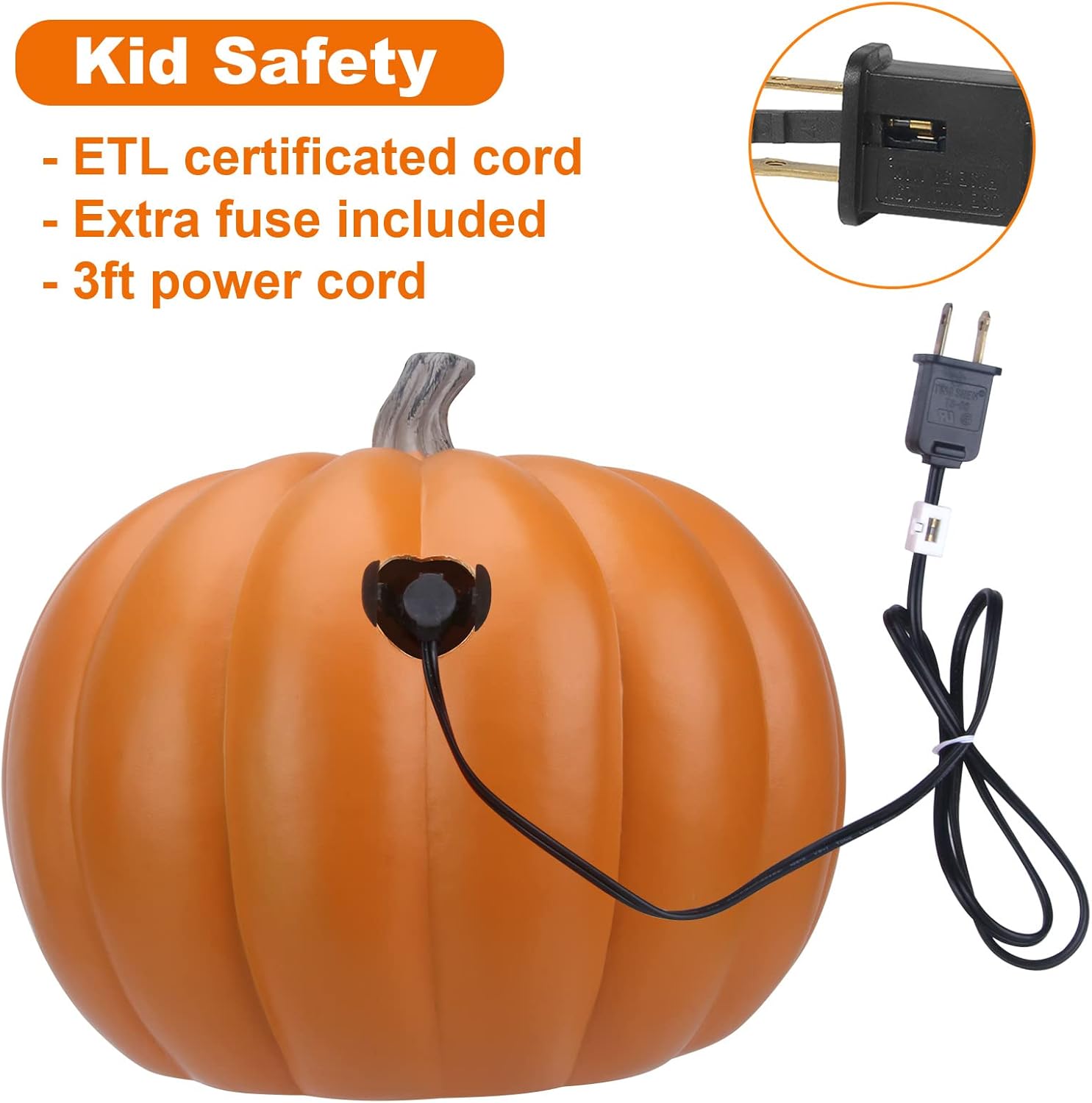 Farol Jack O con luz de calabaza de Halloween, luces de calabaza preiluminadas para porche de Halloween, fiesta, puerta delantera, chimenea,