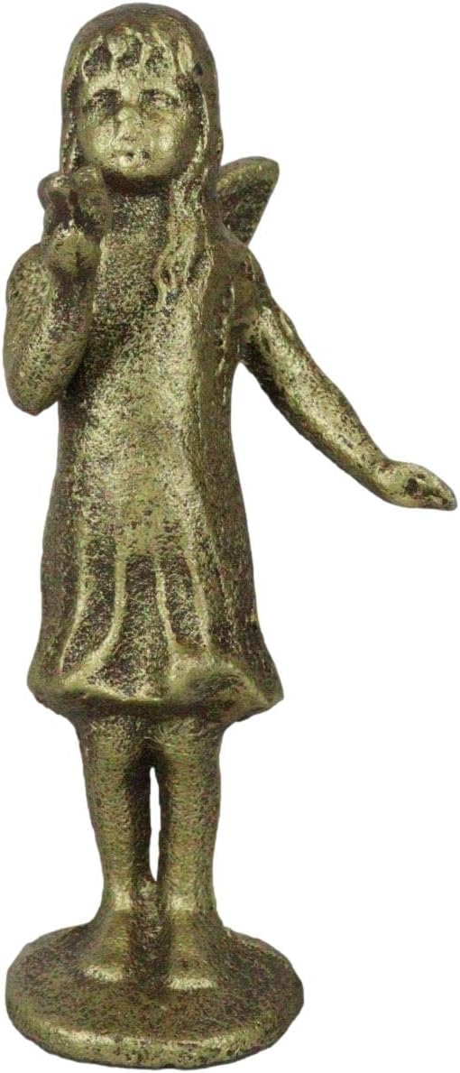 Ebros Gift Hierro fundido rústico con acabado antiguo encantado de hadas de jardín de hadas con figura de pájaro azul de 7 pulgadas de alto, ideas