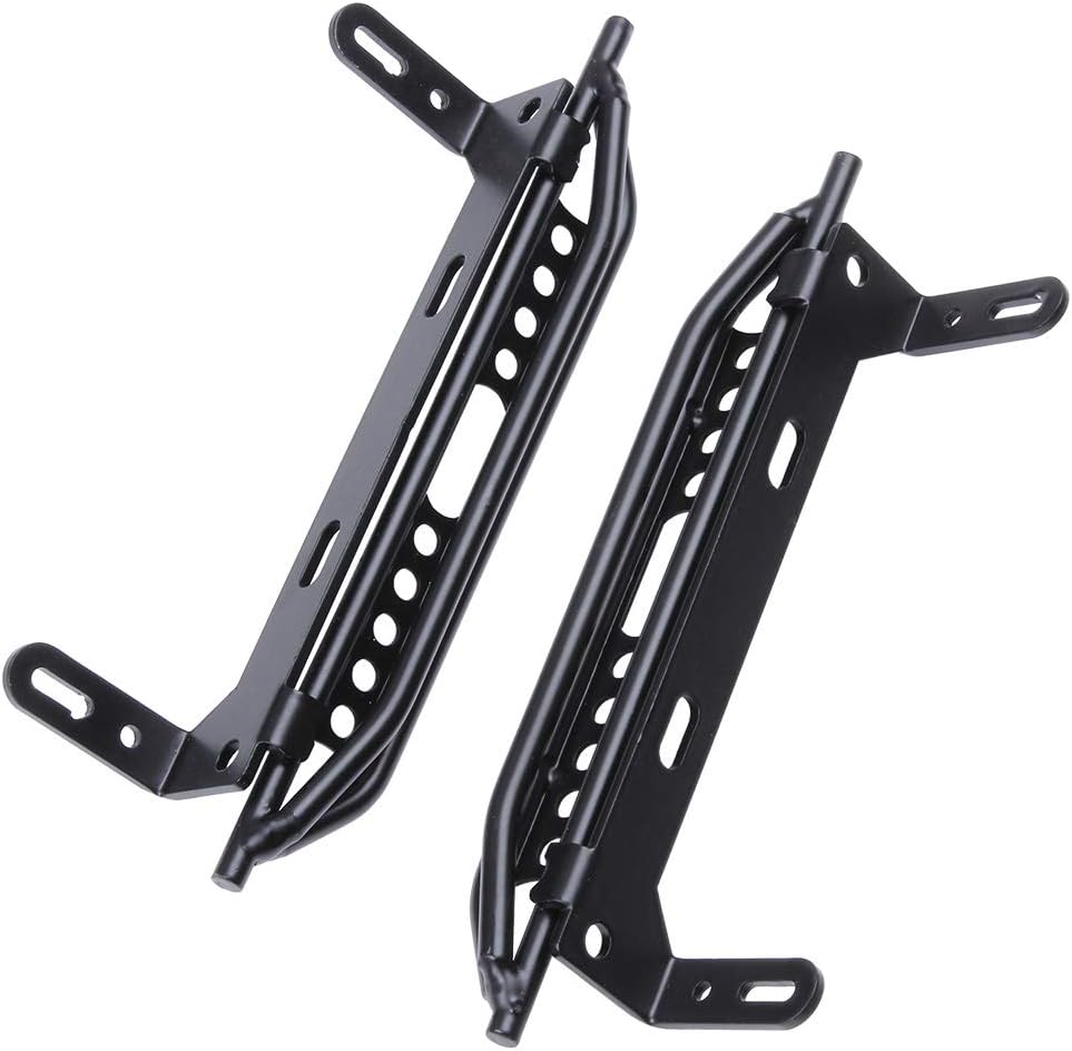 HobbyPark Estribos de pedal lateral de metal para Traxxas TRX4 TRX-4 110 RC Crawler Body Shell Accesorios (negro)