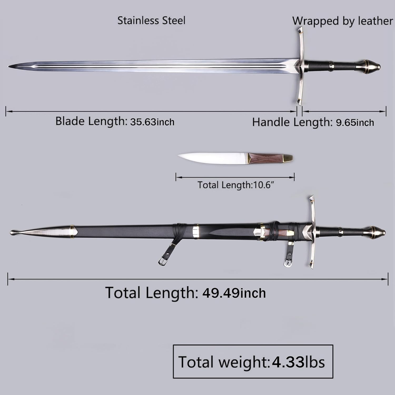 Hejiu Espada medieval con placa de exhibición, Narsil&Aragorn & Ringwraith & Nazgul Espada, réplica perfecta de varios estilos disponibles
