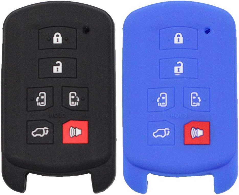 Funda protectora de goma para llavero inteligente con control remoto de goma, compatible con Toyota Sienna 2011 2012 2013 2014 2015 2016 2017 2018