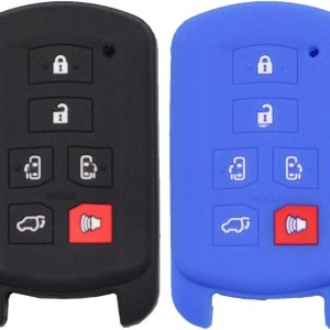 Funda protectora de goma para llavero inteligente con control remoto de goma, compatible con Toyota Sienna 2011 2012 2013 2014 2015 2016 2017 2018 Funda protectora de goma para llavero inteligente con control remoto de goma, compatible con Toyota Sienna 2011 2012 2013 2014 2015 2016 2017 2018