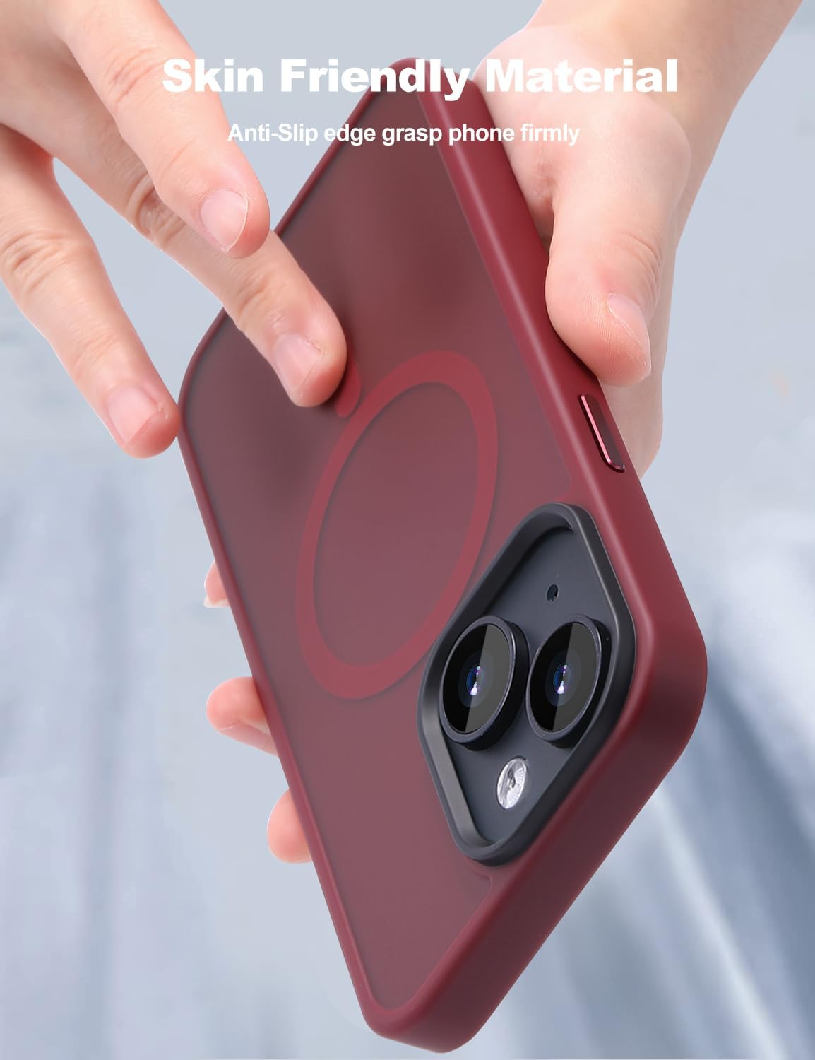 Tigowos Funda magnética para iPhone 15 compatible con MagSafe de 15 pies, resistente a las caídas, anti-amarilleamiento, resistente, a prueba de
