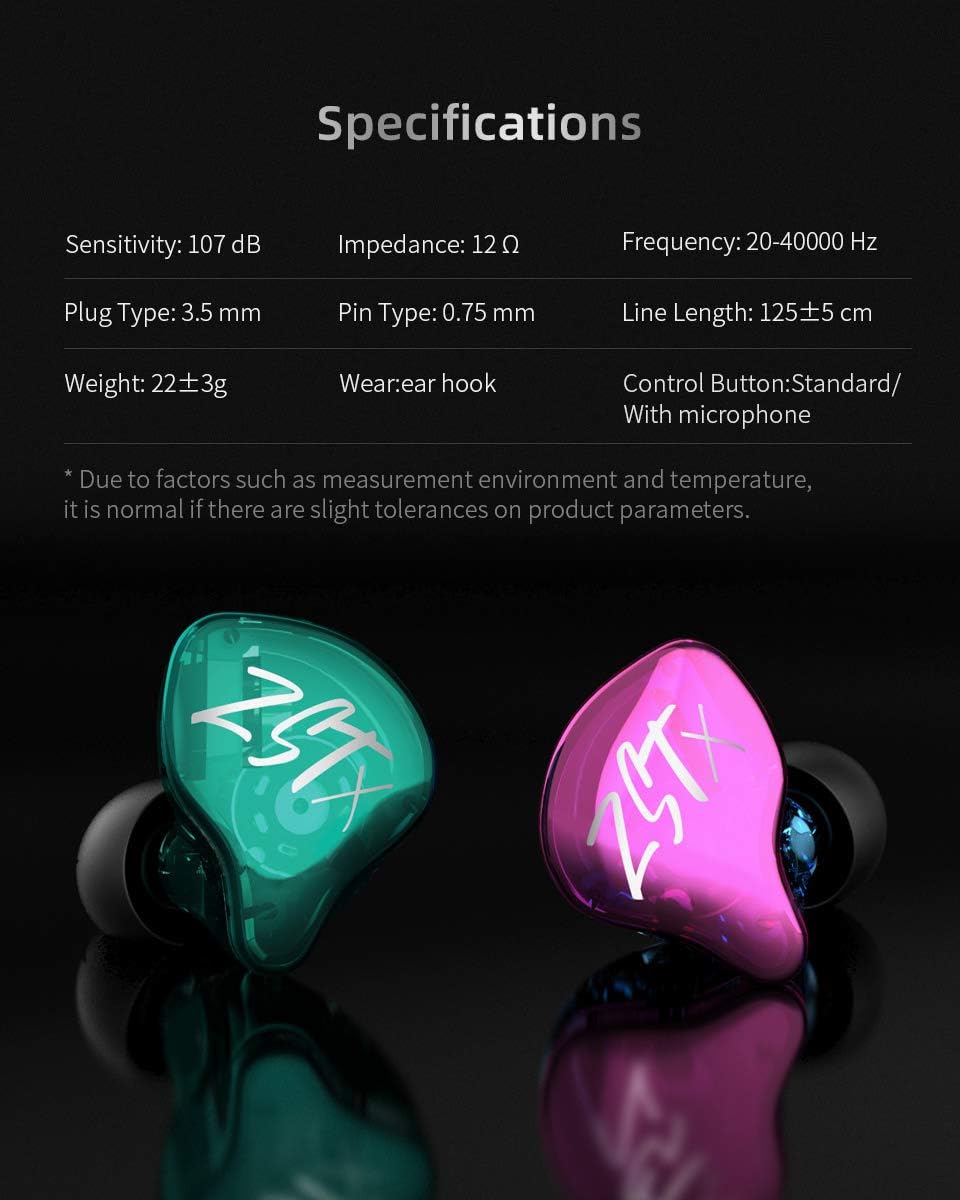 Kinboofi KZ ZSTX – Auriculares intrauditivos, 1BA 1DD HiFi con controlador híbrido, sonido de alta fidelidad, auriculares IEM con cable desmontable