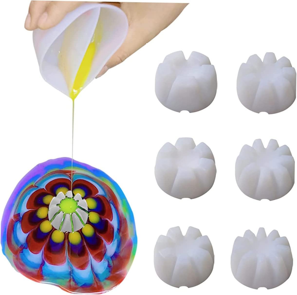 COHEALI 6 unids silicona verter taza verter suministros de pintura Herramientas Floral verter Copa Divisores Verter Pintura Pintura Tazas de pintura