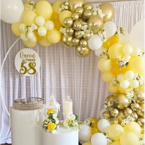 Desde 100 piezas de guirnaldas de globo amarillo kit blanco metálico dorado látex Globos para boda fiesta de verano niños decoraciones de cumpleaños Desde 100 piezas de guirnaldas de globo amarillo kit blanco metálico dorado látex Globos para boda fiesta de verano niños decoraciones de cumpleaños