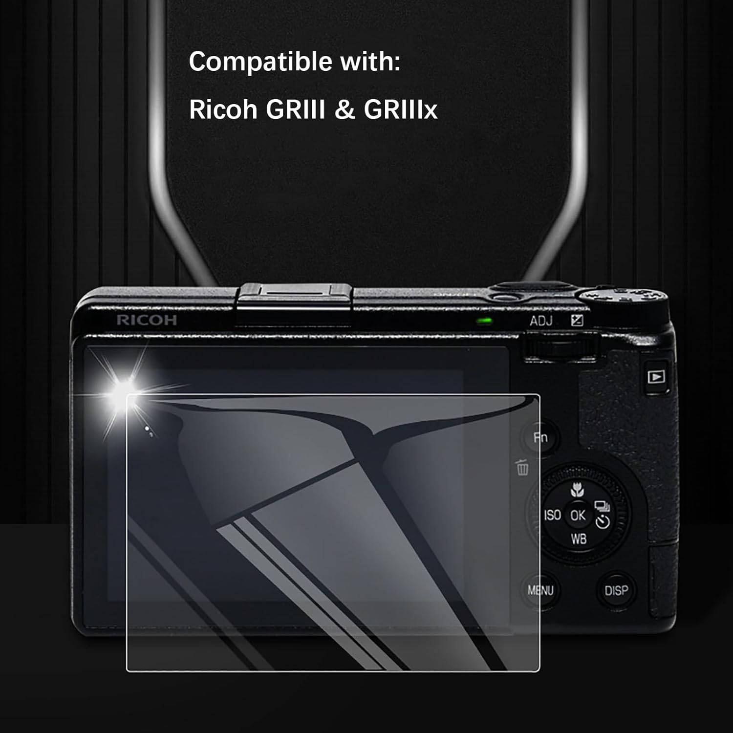 Para Ricoh GRIII y GRIIIxPaquete de 2 protectores de pantalla de vidrio para cámaras Ricoh GRIIIx GRIII GR3x GR3, vidrio templado ultrafino de 0.012