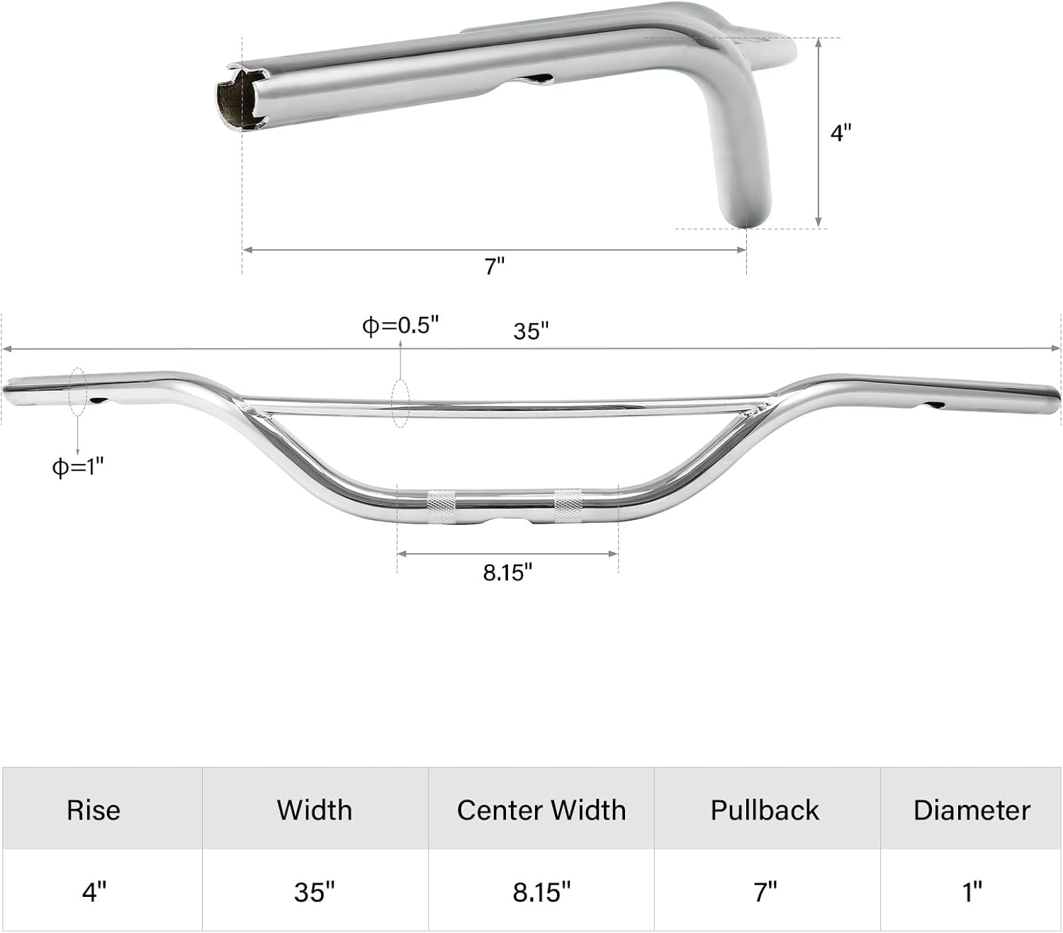 TCT-MOTORPARTS Hollywood 1″ Ape Hanger Manillar Para Harley Sportster XL FLSTC FLSTF Softail Dyna FXDB
