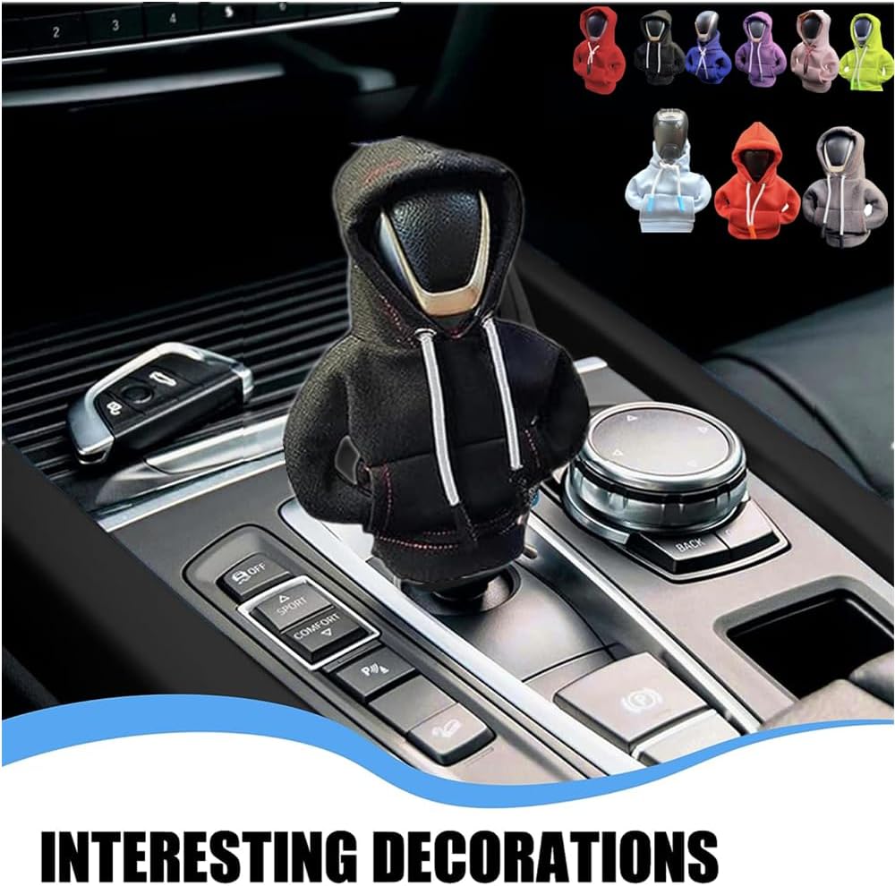 Funda para palanca de cambios de automóvil, suéter divertido con perilla de palanca de cambios, sudadera con capucha para decoración y protección de