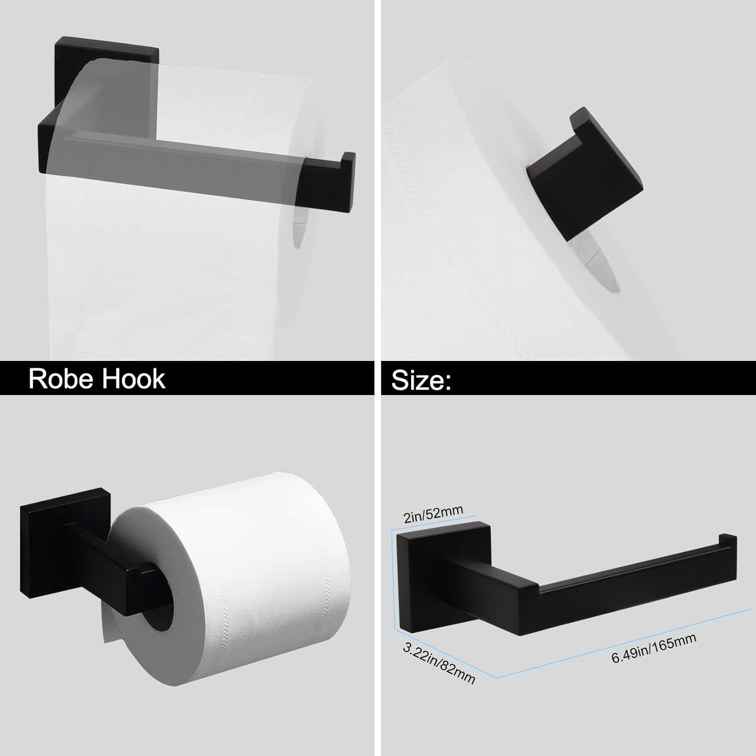 Ralbay Toallero de baño, juego de 5 piezas de accesorios de baño de acero inoxidable de alta calidad, juego de toallero montado en la pared, color