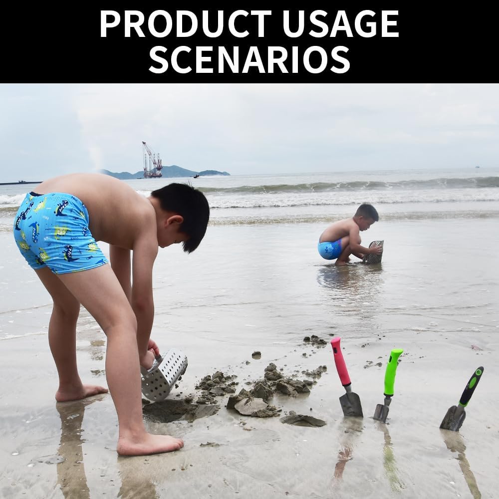 Kit de cuchara de arena de acero inoxidable, pala de arena de detección de metales de acero inoxidable – Se utiliza para la detección de metales y