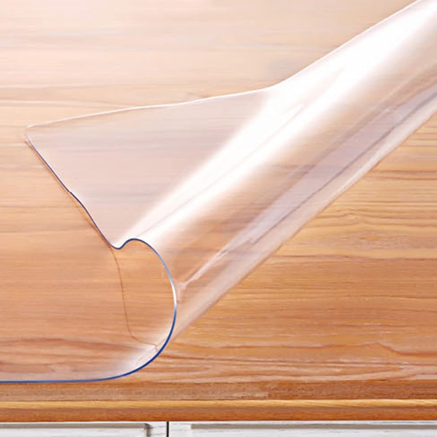 Mantel protector de mesa de comedor de plástico transparente, fácil de limpiar, protector de mesa (0.059in, 23,6 x 23,6 pulgadas)