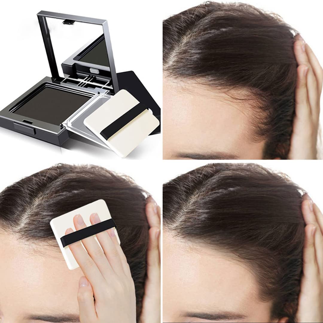 Corrector de raíces de cabello, polvo de línea capilar de sombra de cabello, polvo de retoque de raíz, cubre instantáneamente cabello gris, fibra de