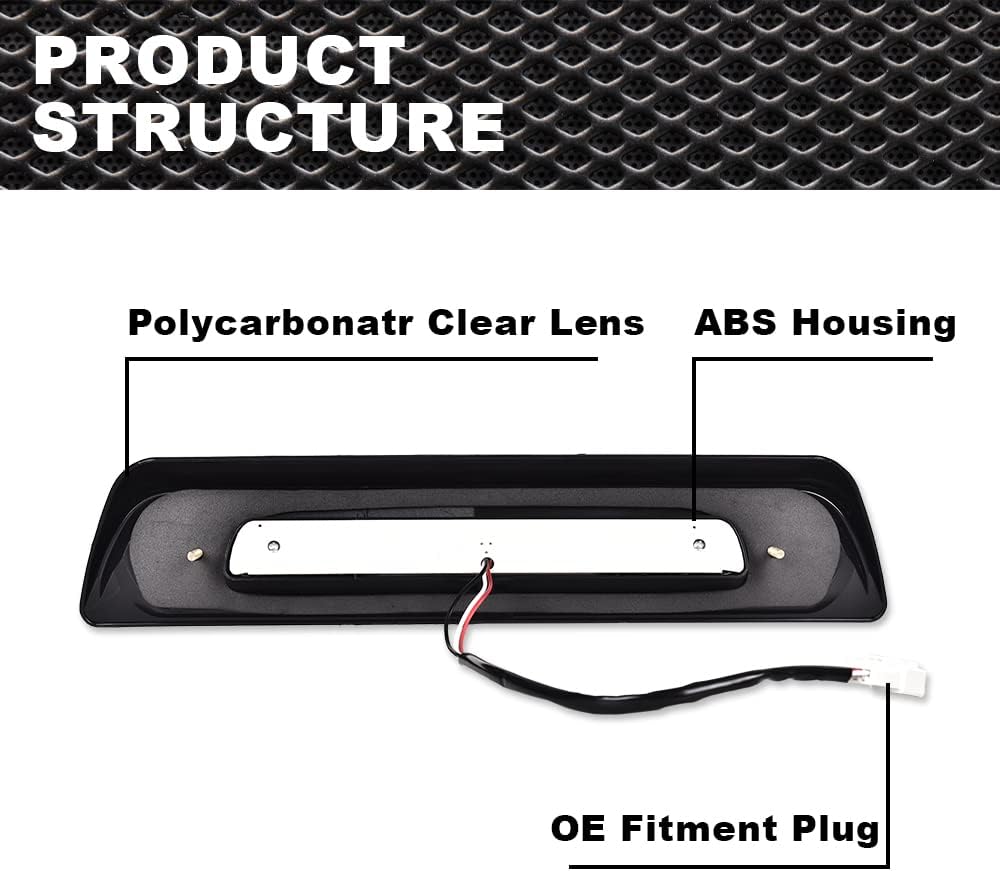Luces de freno tipo X compatibles con Toyota Tundra 2007 2008 2009 2010 2011 2012 2013 2014 2015 2016 2017 2018 Toyota Tundra trasera 3 tercera