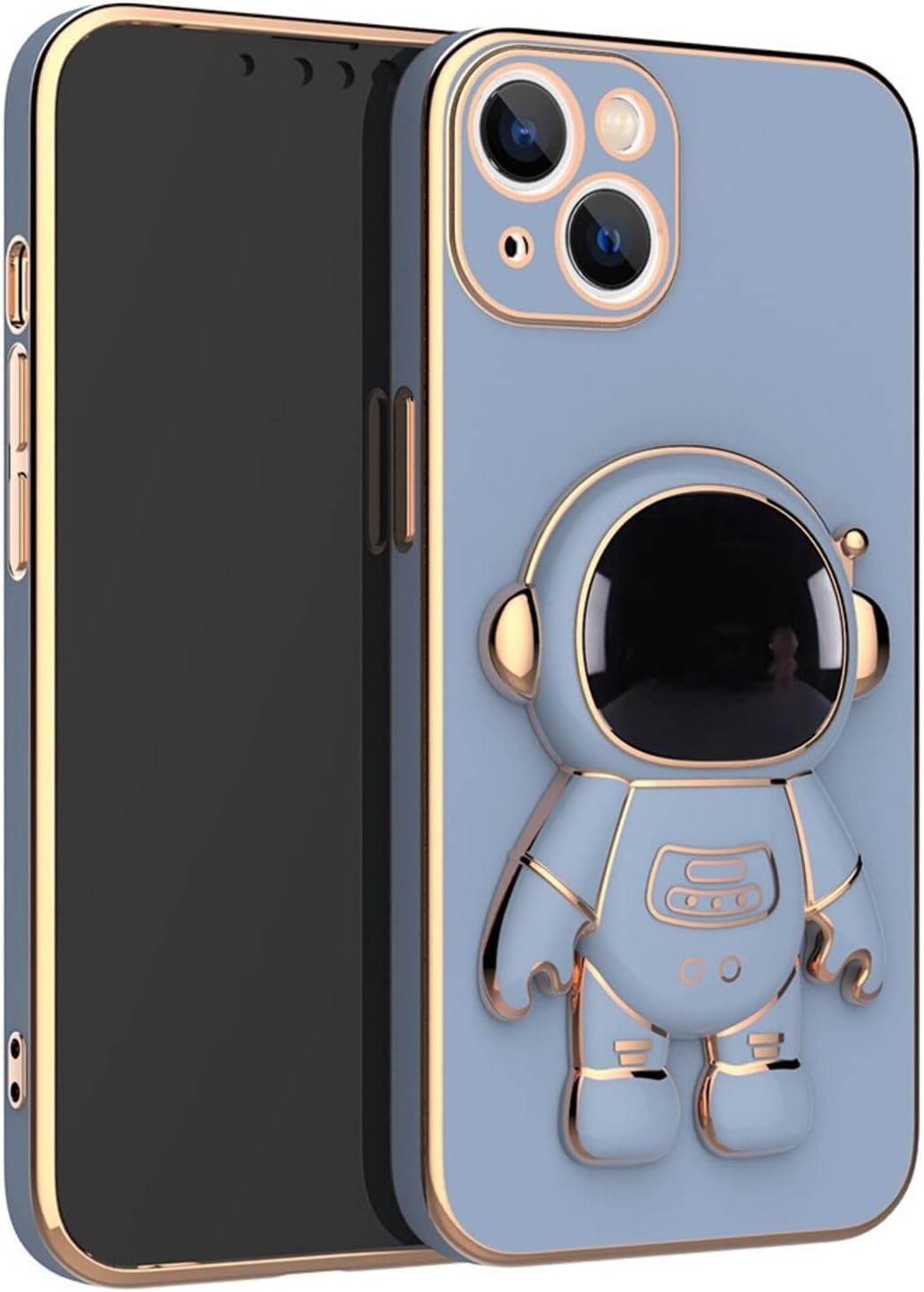Astronaut – Funda compatible con iPhone 11, 12, 13 Pro Max 6D, con soporte, funda de astronauta azul para iPhone 13 Pro Max