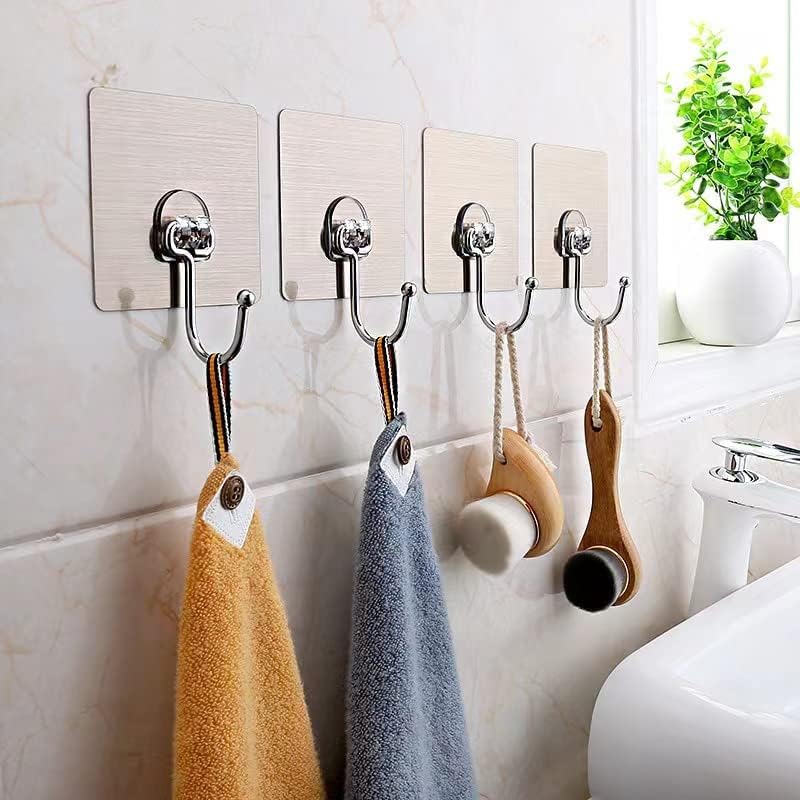 cnejucw Ganchos adhesivos grandes 2023 para colgar ganchos de pared resistentes de 22 libras, gancho autoadhesivo para toallas, ganchos impermeables