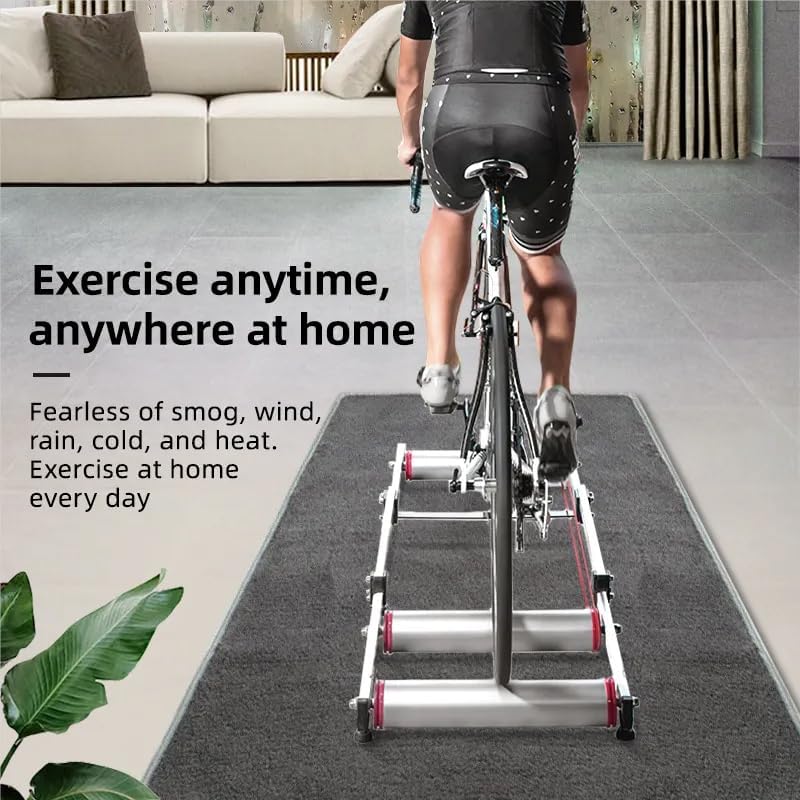 DIYTuning – Rodillos de bicicleta ajustables para bicicleta, soporte plegable para interiores, para el hogar, bicicleta de montaña, con resistencia