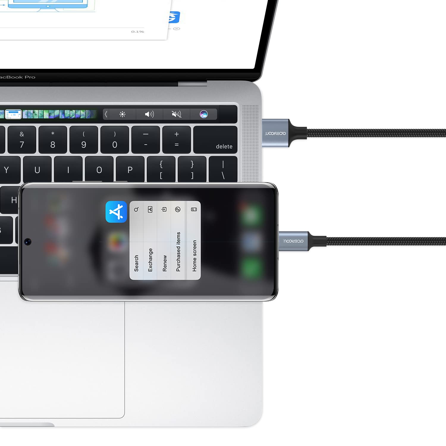 aceyoon Paquete de 3, cable USB C de 0.3 pies trenzado 3A de carga rápida, cable de carga tipo C compatible con Galaxy S8 S9 S10 S20 S21, Samsung