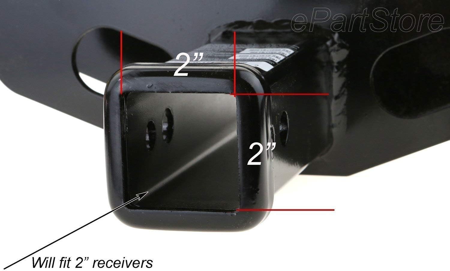 Cubierta de enganche de metal en blanco (se adapta al receptor de 2 pulgadas, negro de 5 x 3 pulgadas)