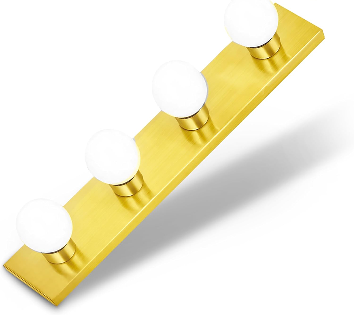 DYSMIO Tira de tocador de cuatro luces  Accesorio de espejo estilo Hollywood con placas doradas de latón  Accesorios de calidad de salón para