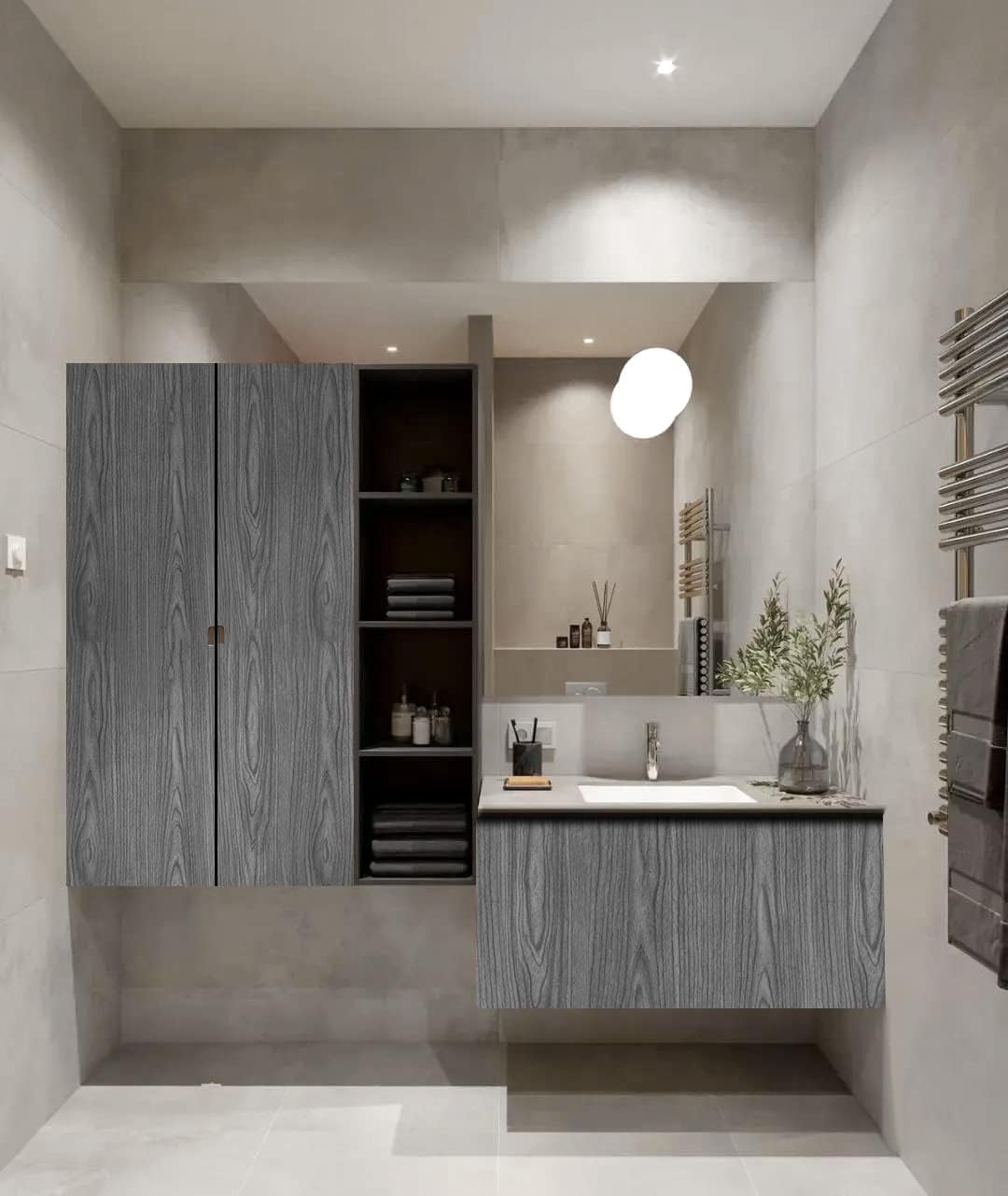 Papel tapiz autoadhesivo de madera, color gris, papel tapiz autoadhesivo para despegar y pegar, papel tapiz extraíble, textura de madera,