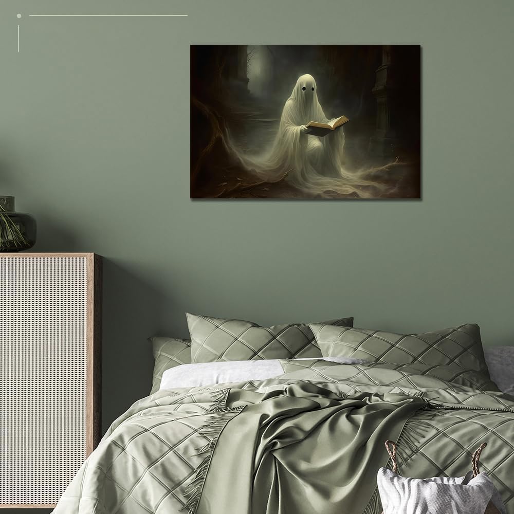 Bonito arte de pared con estampado espeluznante, divertido póster estético de bosque profundo en el jardín, decoración de pared gótica oscura