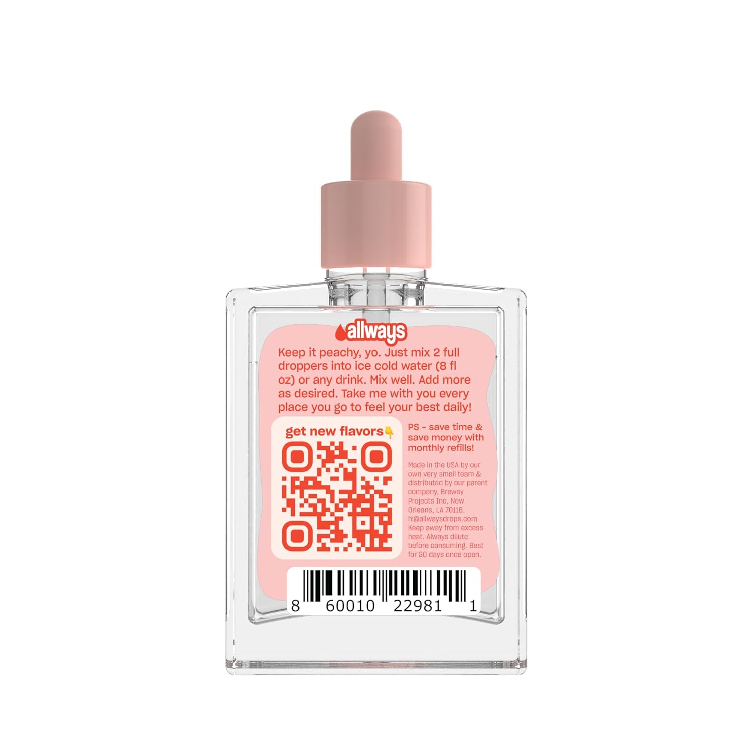Allways Drops, Mezcla de bebida líquida potenciadora de agua, gotas de sabor natural, sin azúcar, sin artificiales, sin sucralosa, sin tintes, hace