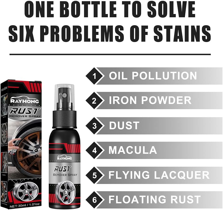 Rayhong – Aerosol removedor de óxido, agente de renovación de cubo de rueda multifuncional, removedor de óxido de metal multifuncional, aerosol para