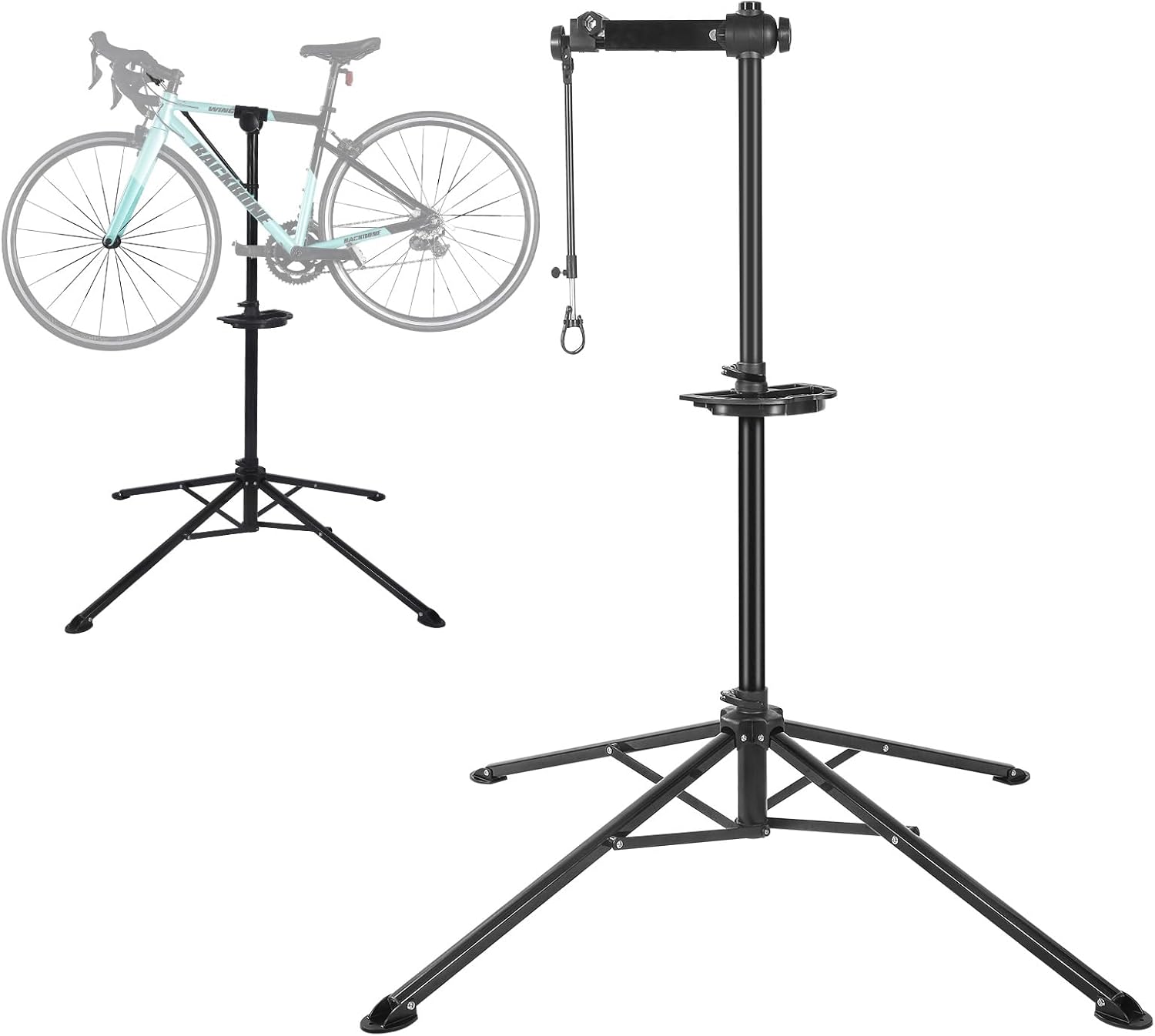 Soporte de reparación de bicicletas, soporte de mantenimiento de bicicleta plegable de aleación de aluminio, soporte de mecánica de reparación de