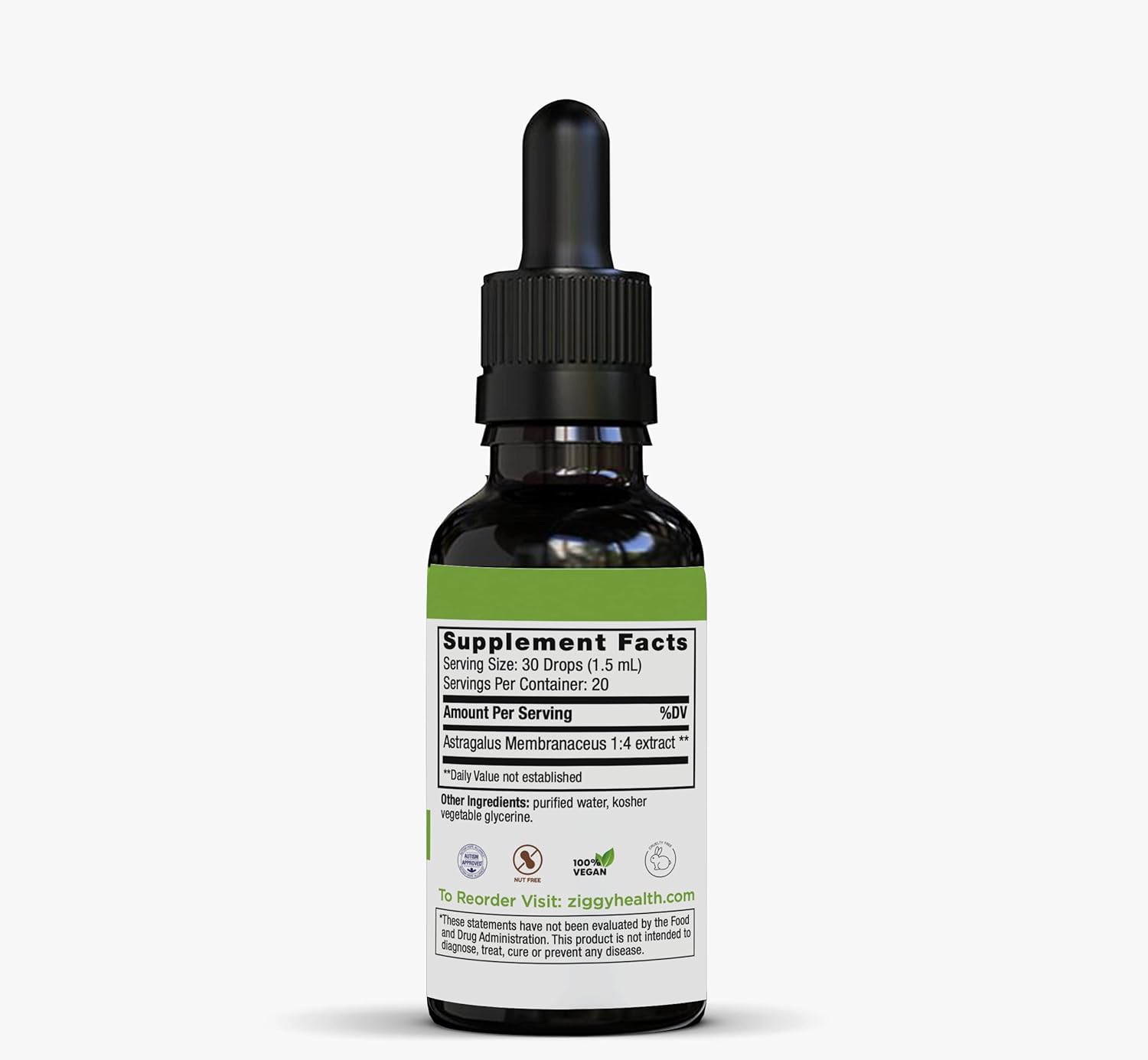 Ziggy Health – Gotas de tintura líquida con extracto de raíz de astrágalo, mezcla de hierbas, apoyo inmunológico, salud corporal, vegano, sin